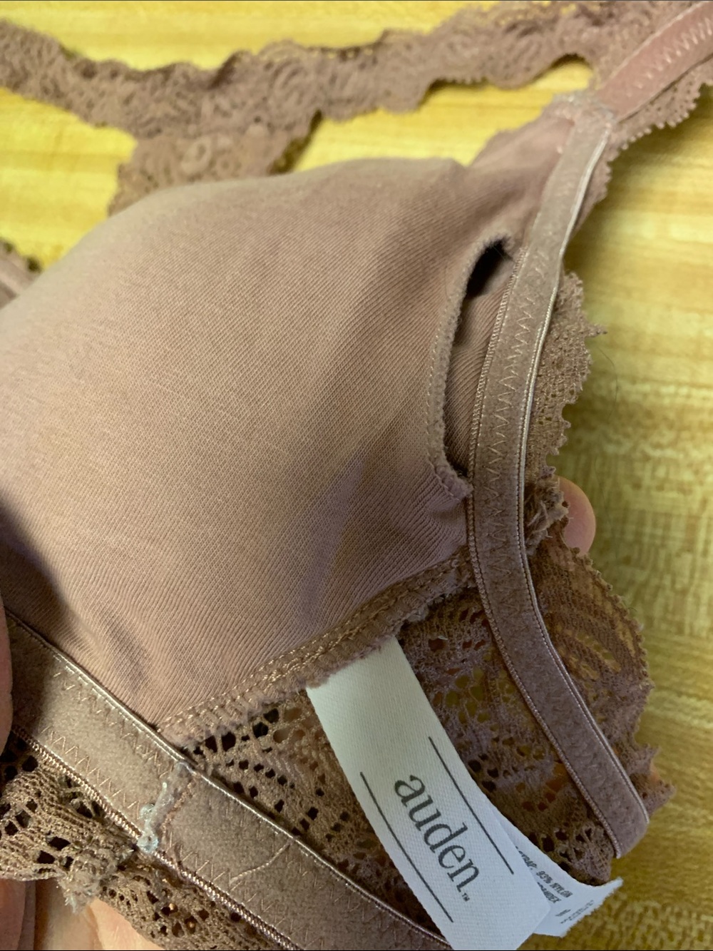Auden Lightly Lined Racerback Bralette - Dusty Rose Lace - Picture 8 of 10